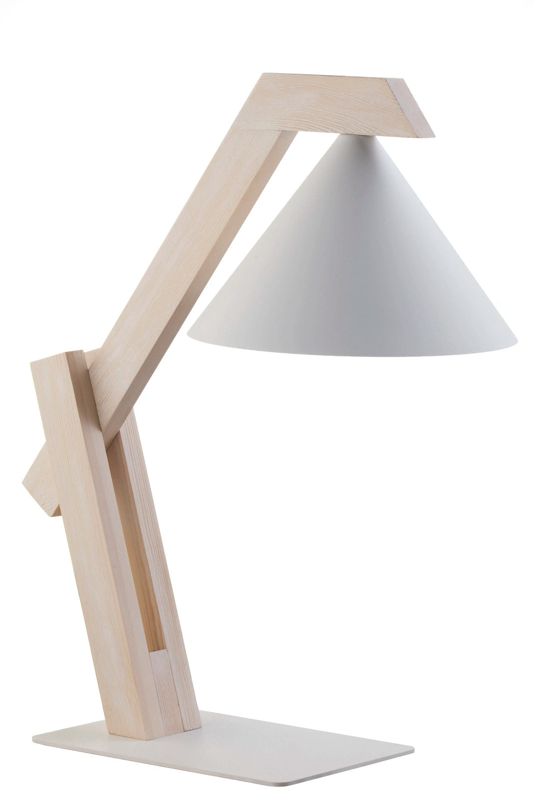 DECO lampka biały/drewno bielone
