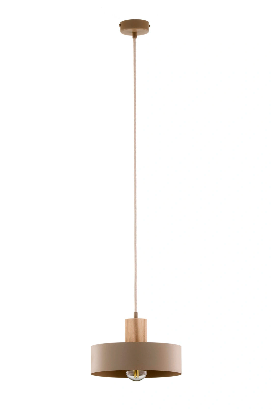RIF WOOD 1 M lampa wisząca ciepły beż/drewno naturalne
