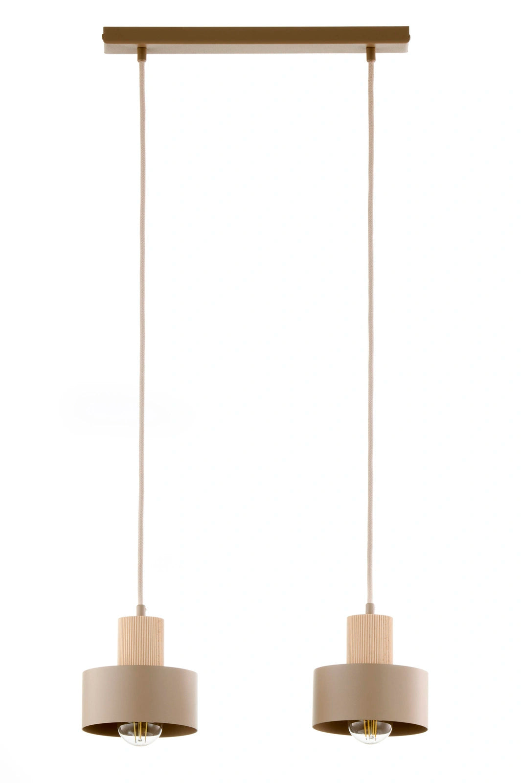 RIF WOOD 2 lampa wisząca ciepły beż/drewno naturalne