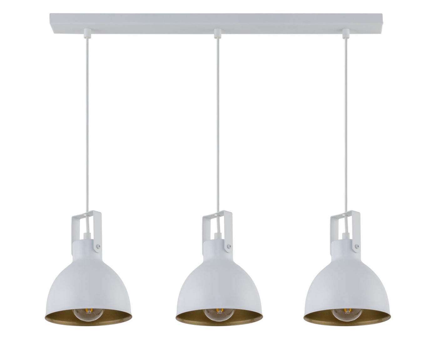 MARS 3 lampa wisząca prosty biały/złoty