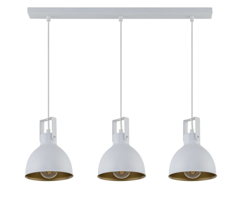 MARS 3 lampa wisząca prosty biały/złoty