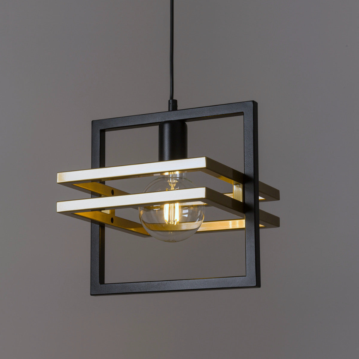 MERCI 1 lampa wisząca czarny złoty
