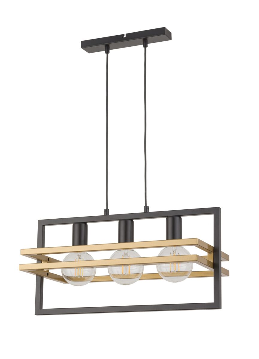 MERCI 3 lampa wisząca czarny złoty