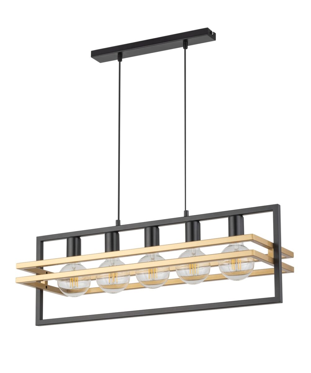 MERCI 5 lampa wisząca czarny złoty