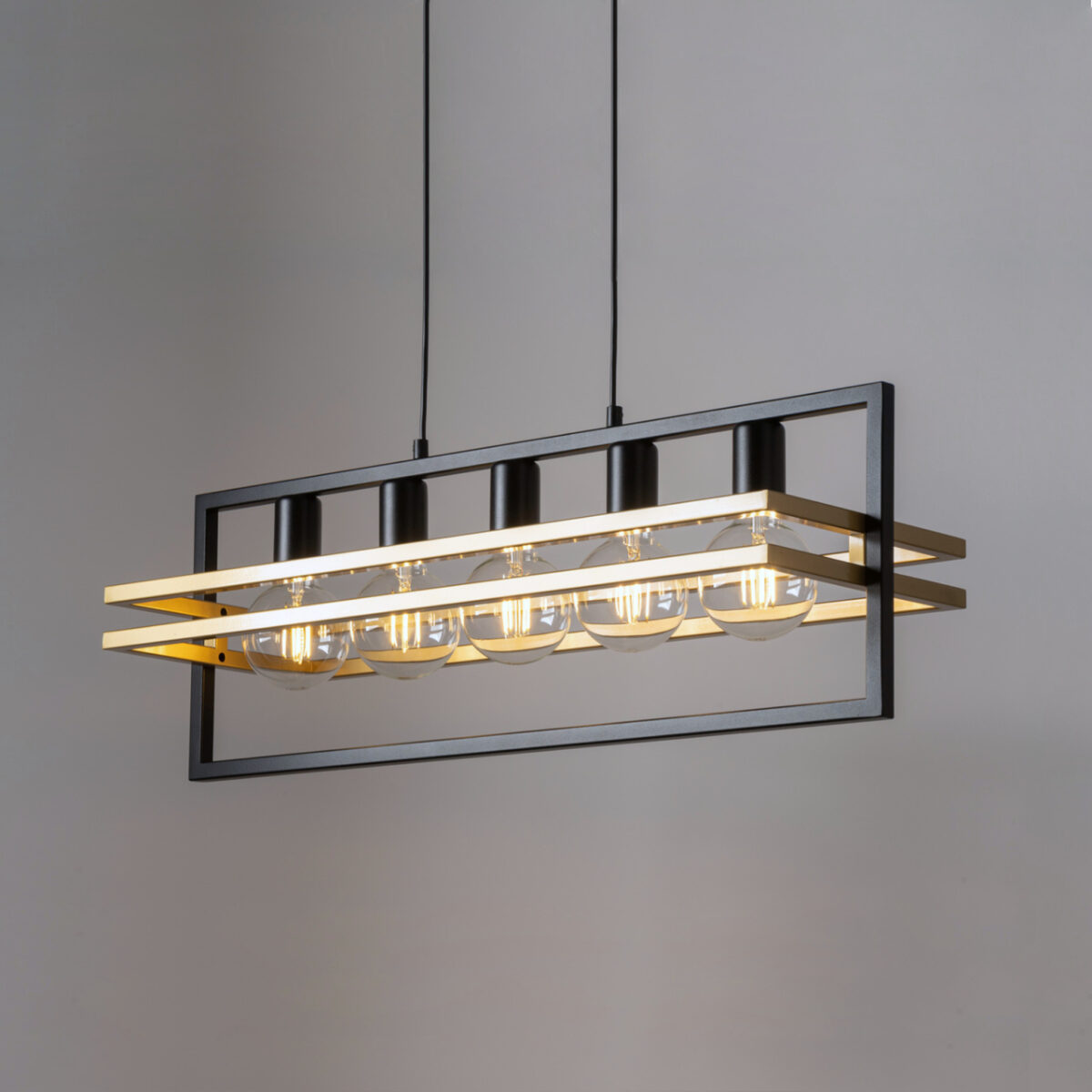 MERCI 5 lampa wisząca czarny złoty
