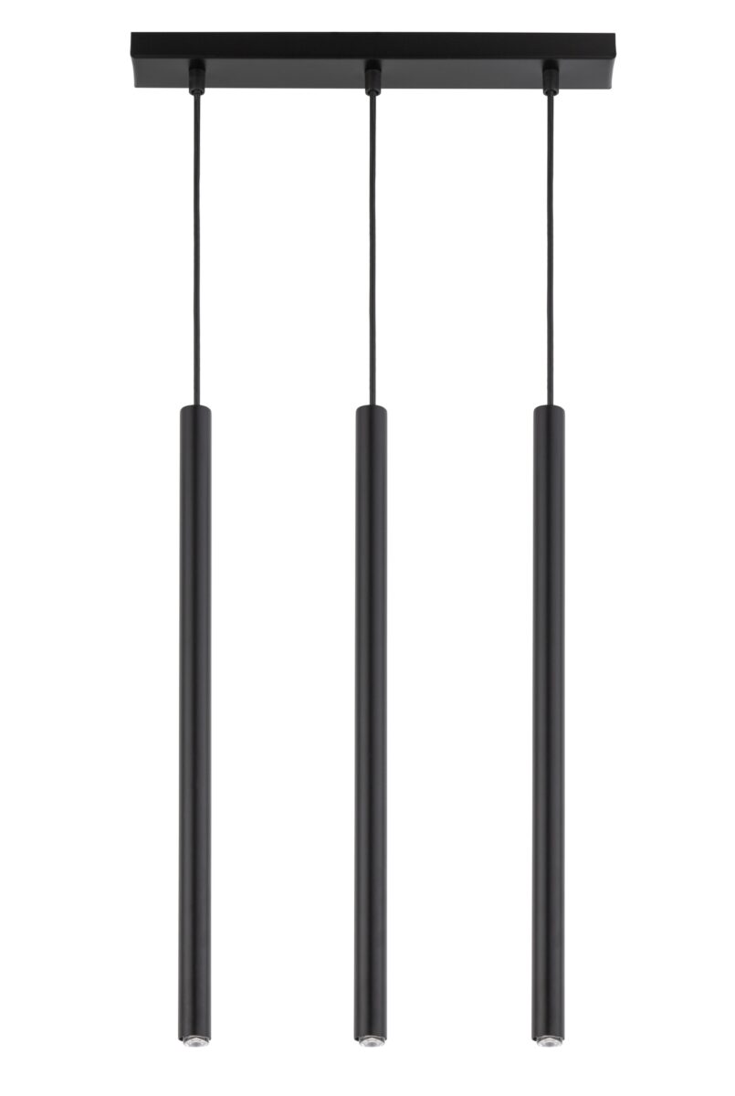 SOPEL 3 prosty czarny lampa wisząca