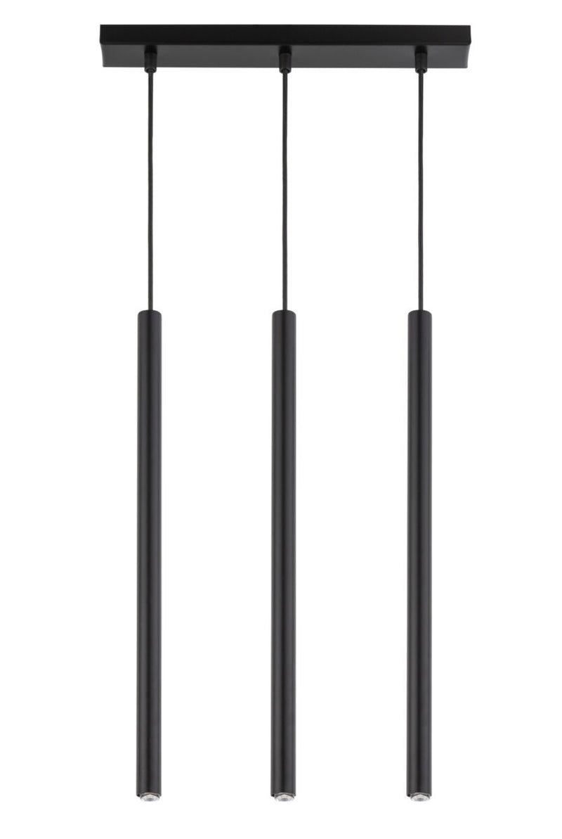 SOPEL 3 prosty czarny lampa wisząca