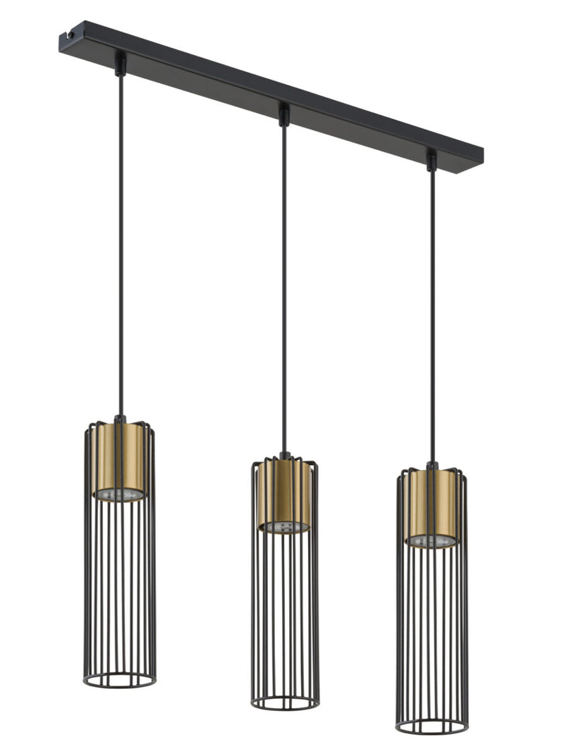 FOBIA 3 lampa wisząca prosty czarny/złoty