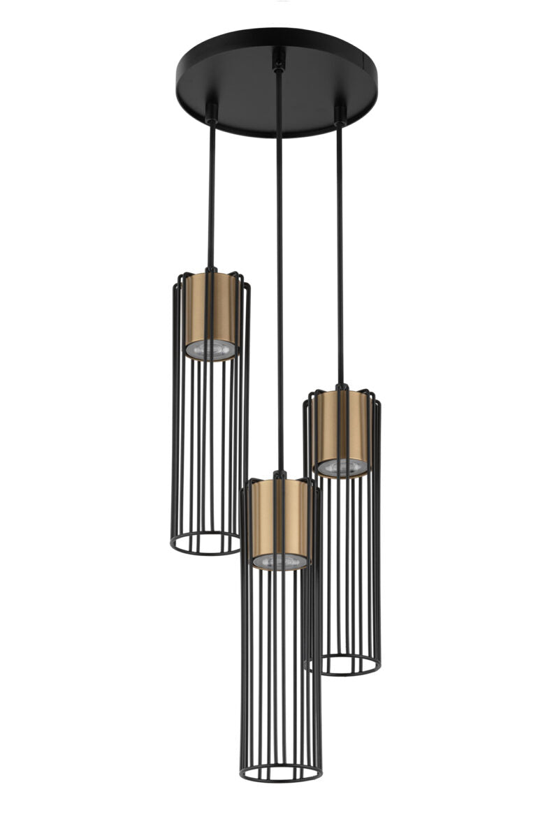 FOBIA 3 lampa wisząca koło czarny/złoty