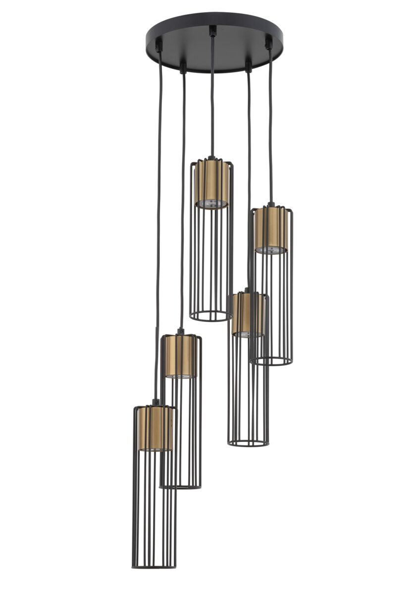 FOBIA 5 lampa wisząca koło czarny/złoty