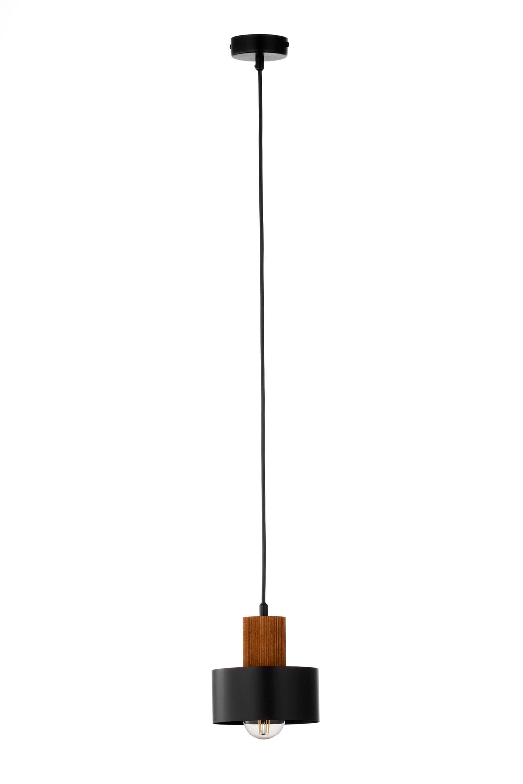 RIF WOOD 1 S lampa wisząca czarny/jasny brązowy