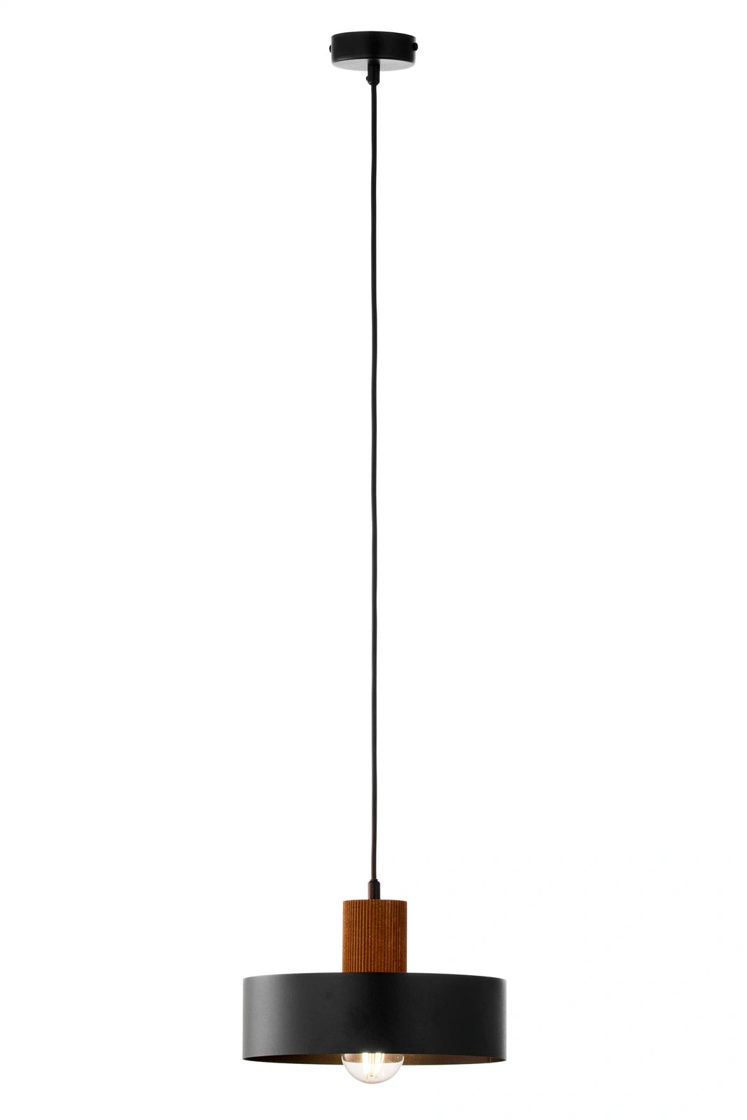 RIF WOOD 1 M lampa wisząca czarny/jasny brązowy