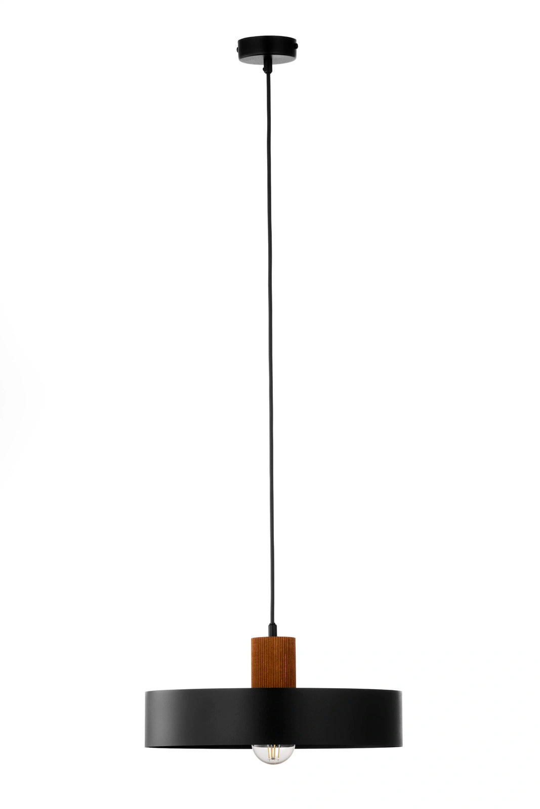 RIF WOOD 1 L lampa wisząca czarny/jasny brązowy