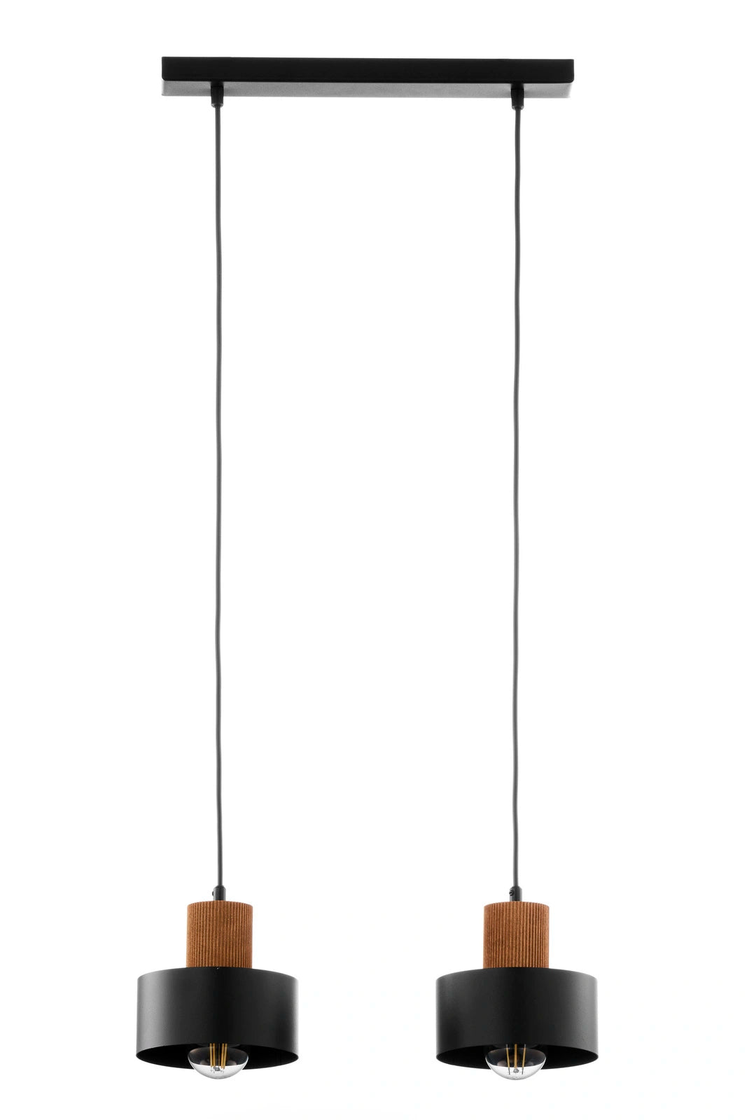 RIF WOOD 2 lampa wisząca czarny/jasny brązowy