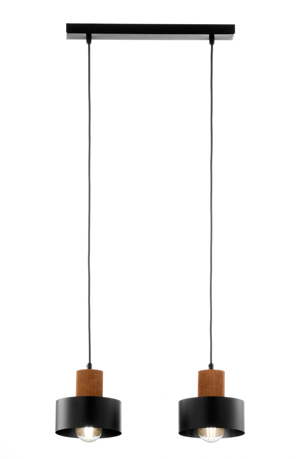 RIF WOOD 2 lampa wisząca czarny/jasny brązowy