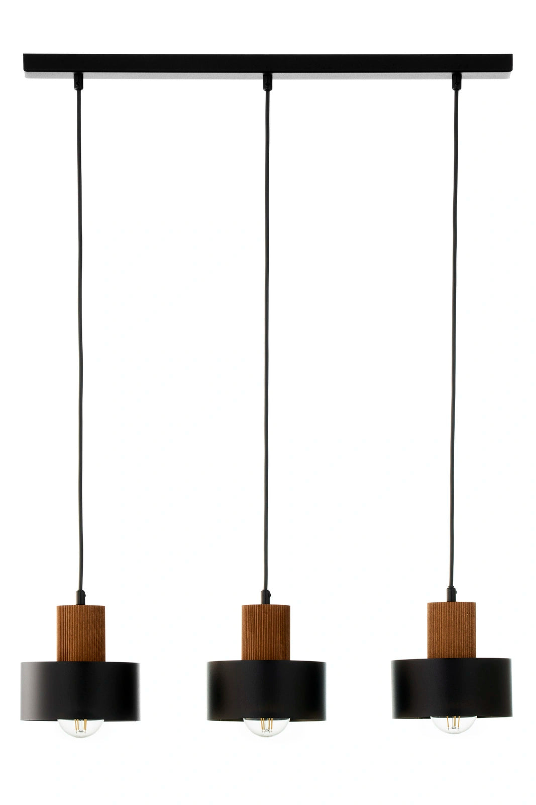 RIF WOOD 3 lampa wisząca czarny/jasny brązowy