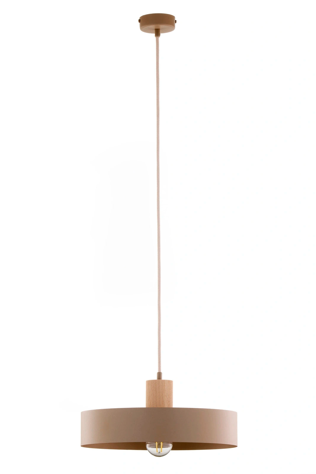 RIF WOOD 1 L lampa wisząca ciepły beż/drewno naturalne