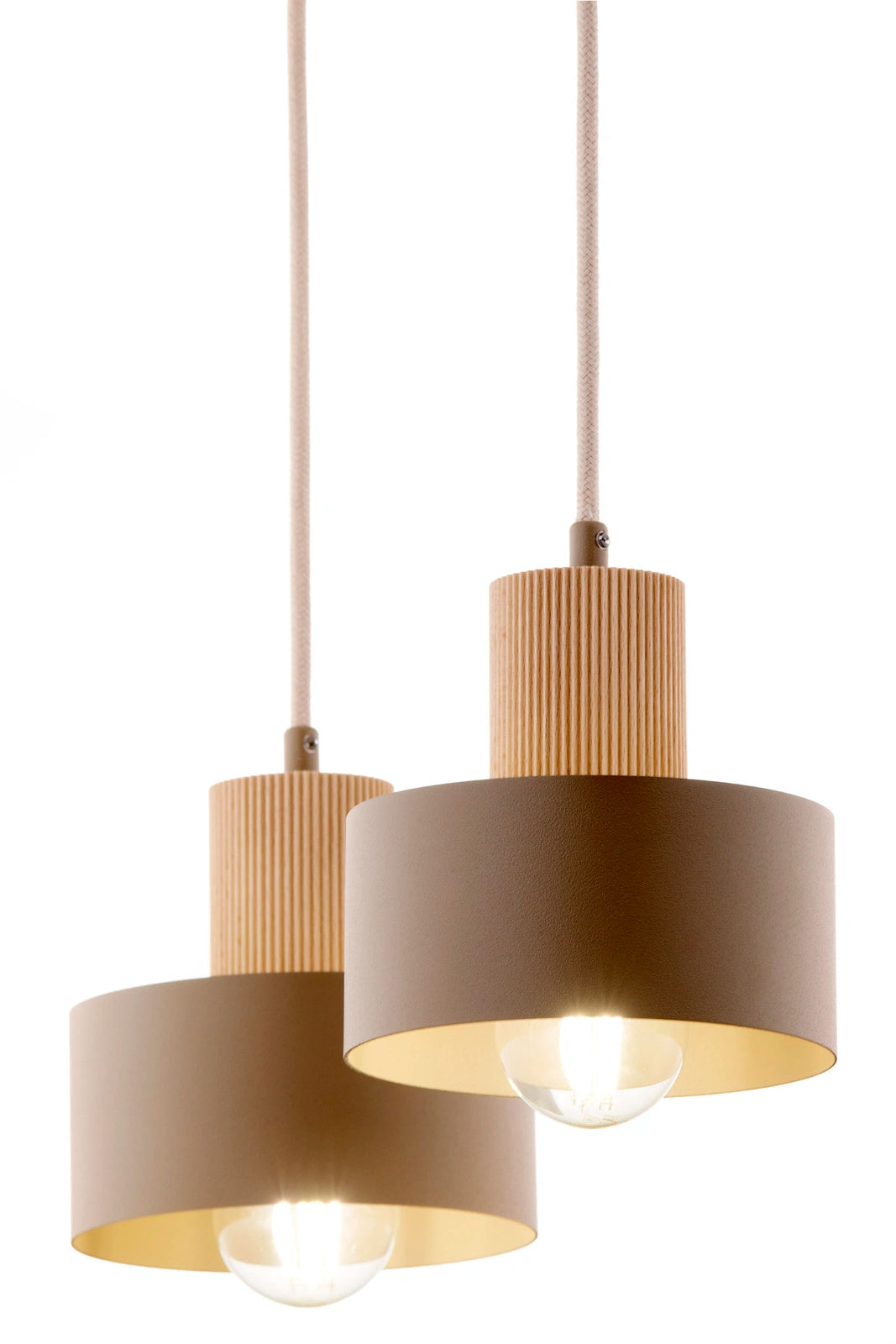 RIF WOOD 2 lampa wisząca ciepły beż/drewno naturalne